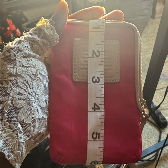 Coach Pink Wristlet with Tan Accents - Picture 6 of 6